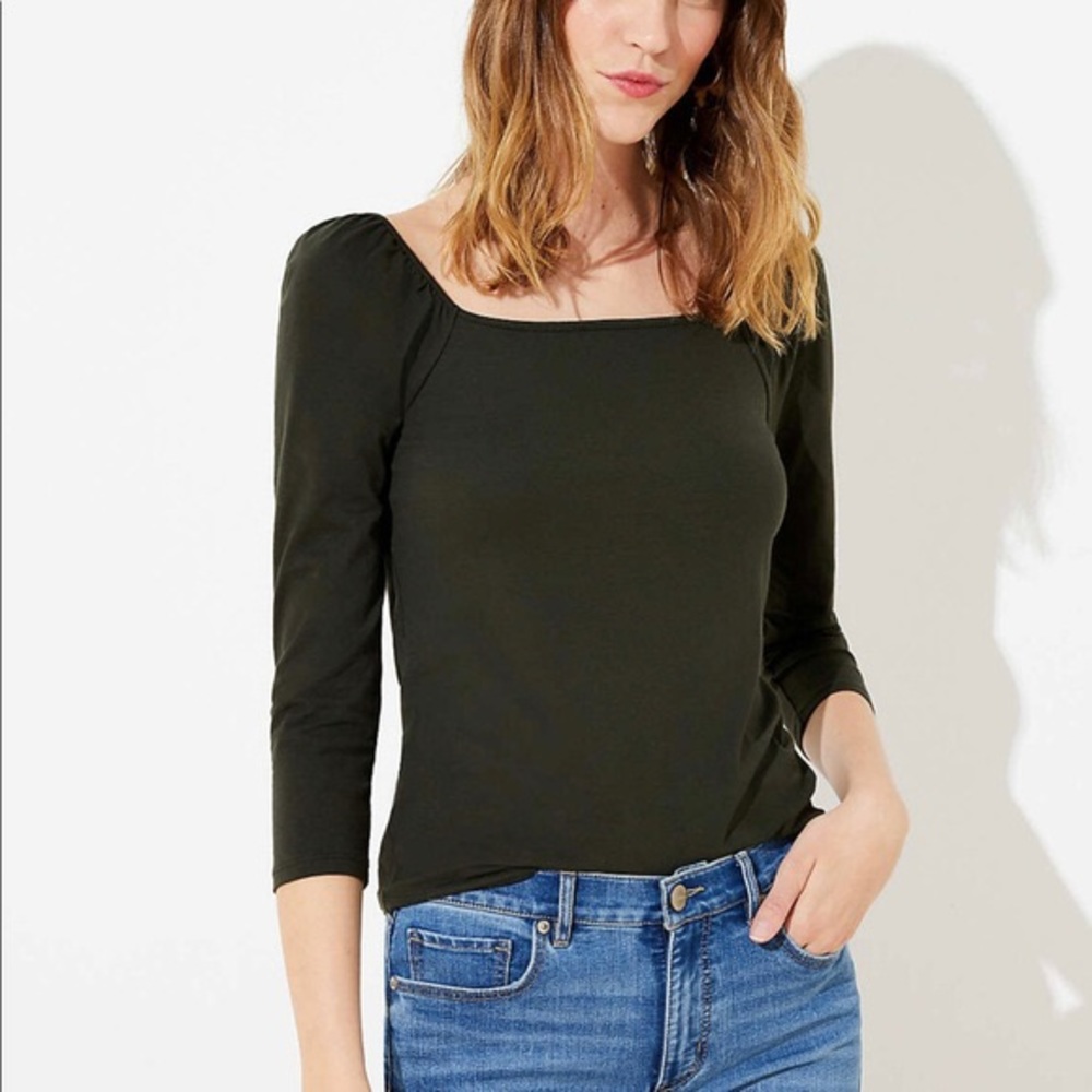 LOFT Square Neck Puff Sleeve Tee